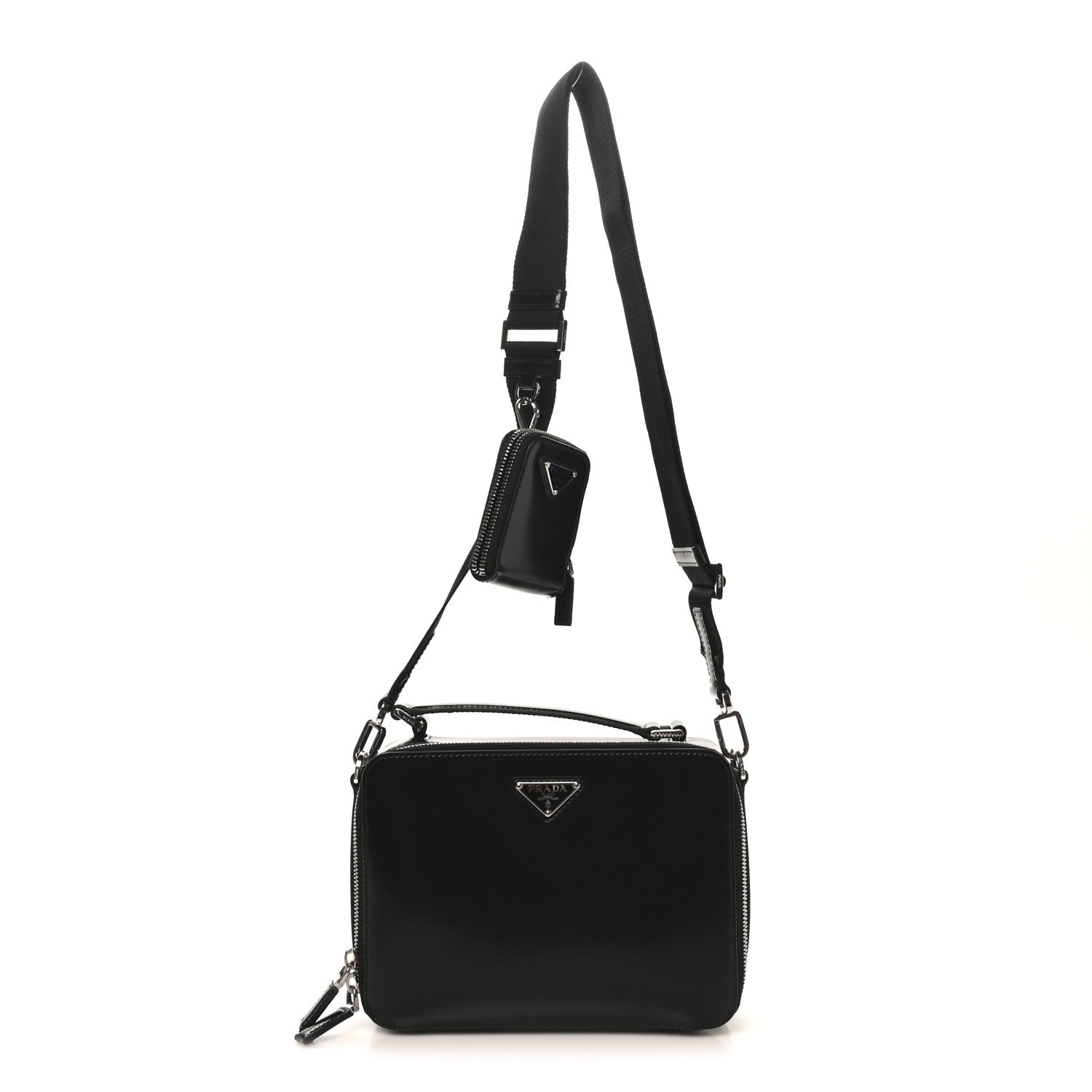 Spazzolato Medium Brique Crossbody Bag Black