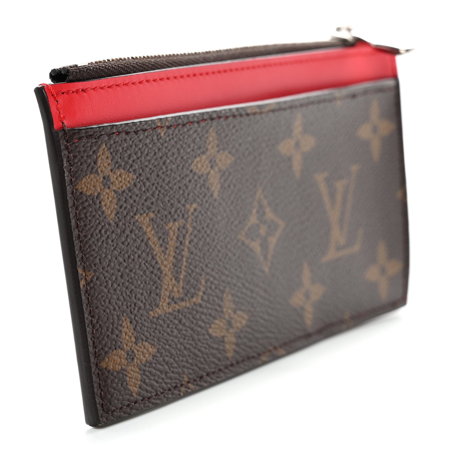 Monogram Calfskin Coin  Holder Red