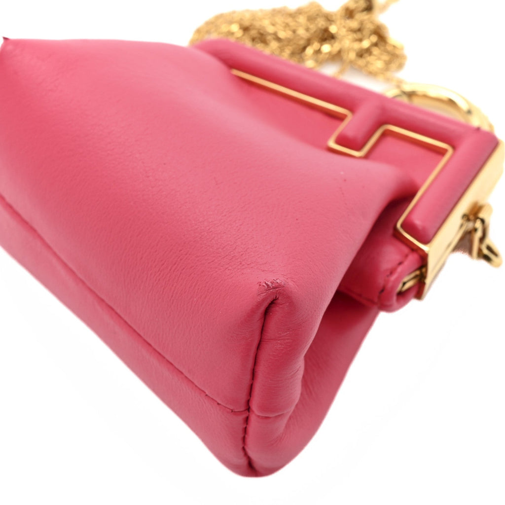 Shiny Nappa Nano Fendi First Bag Charm Lampone