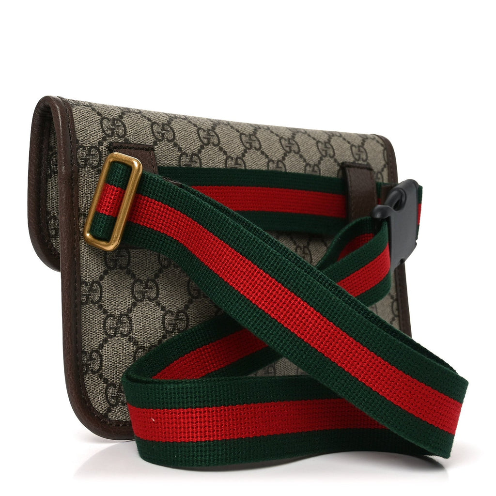 GG Supreme Monogram Neo Vintage Web Belt Bag Brown