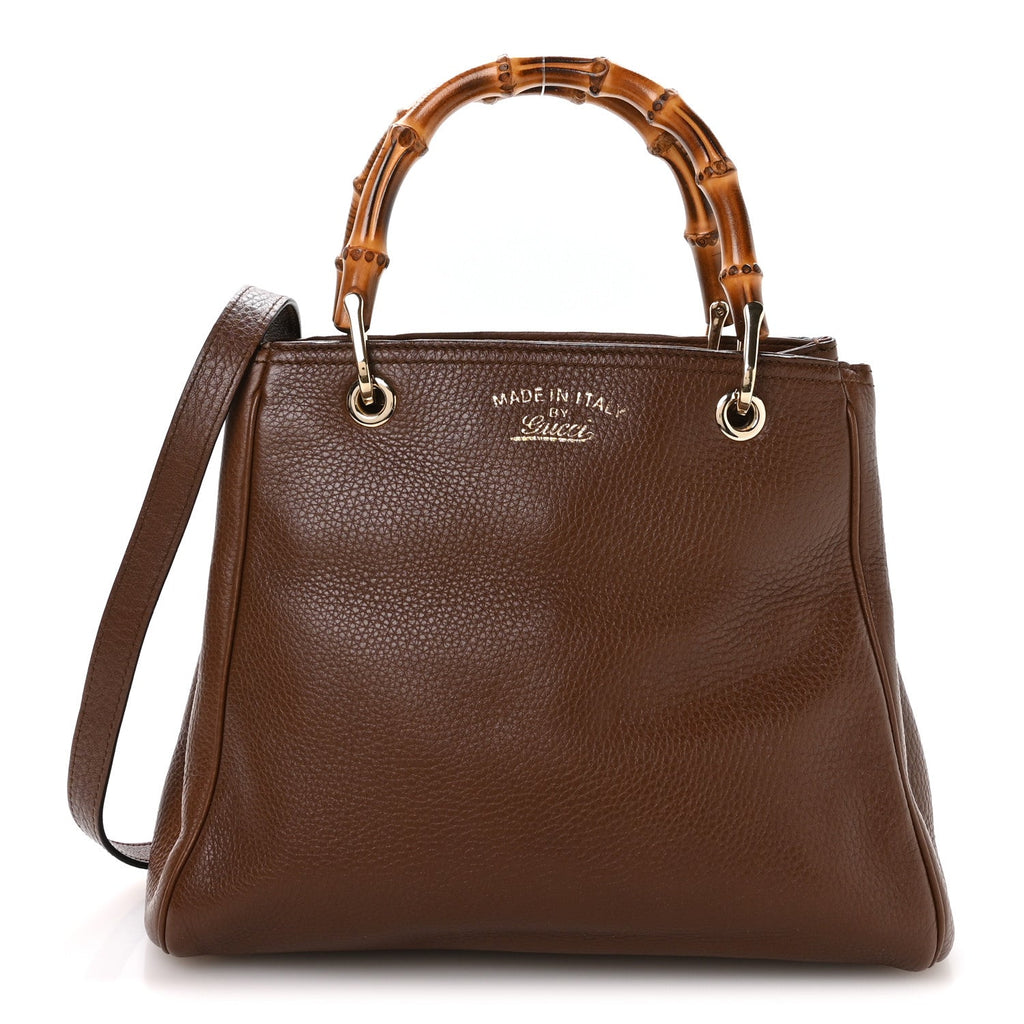 Calfskin Small Bamboo Shopper Tote Acero