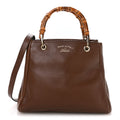Calfskin Small Bamboo Shopper Tote Acero
