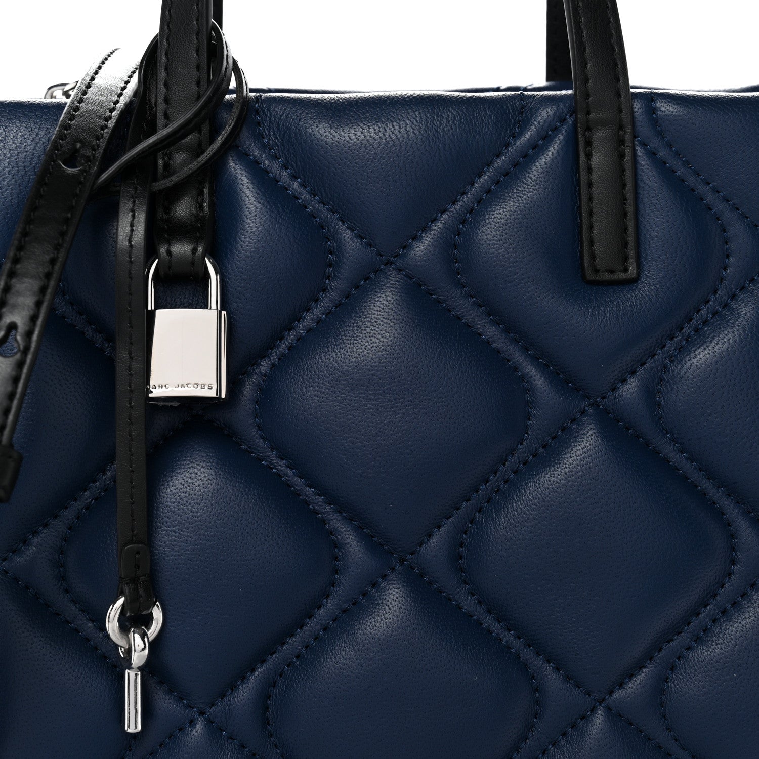 Lambskin Quilted Mini Grind Tote Bag Azure Blue