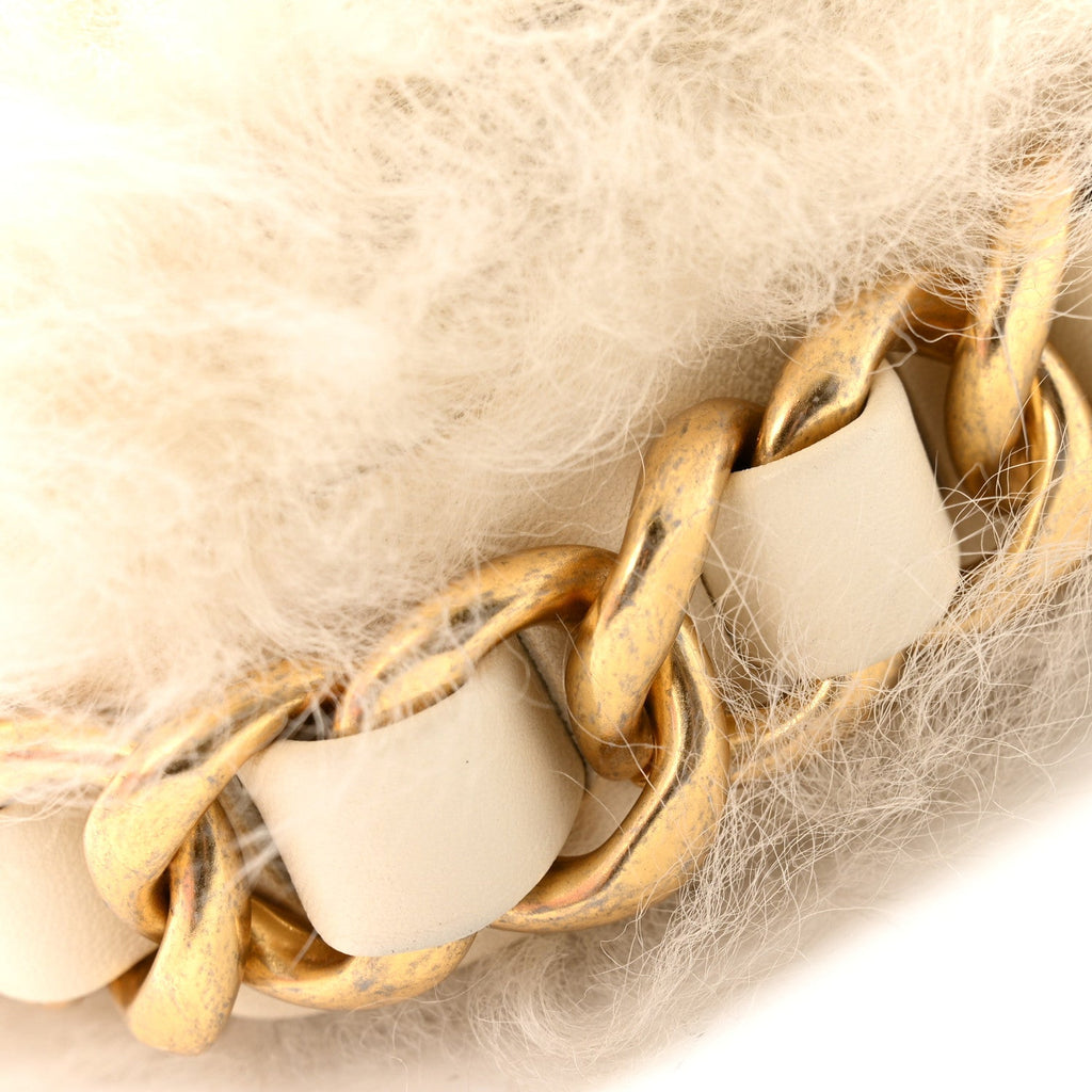 Fantasy Fur CC Mini Flap Bag White