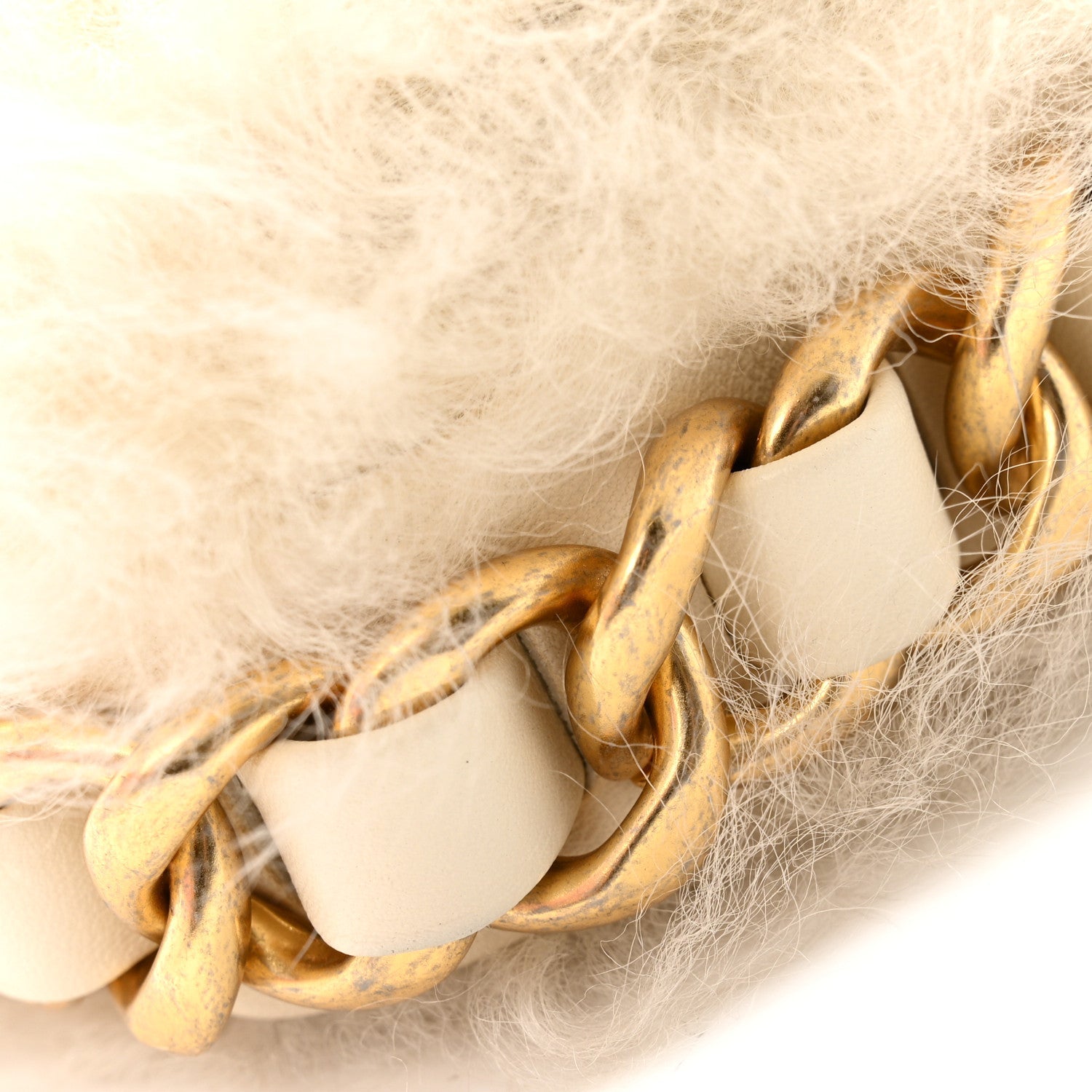 Fantasy Fur CC Mini Flap Bag White