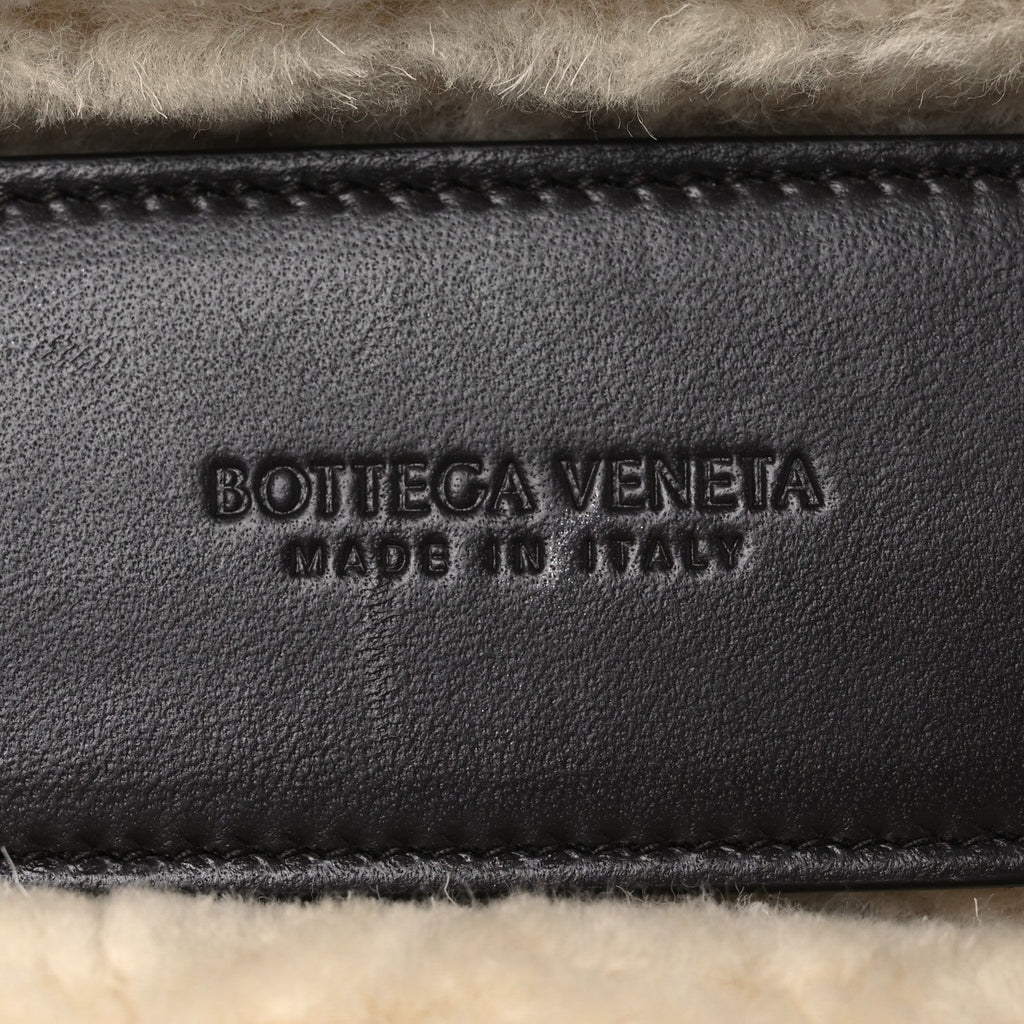 Calfskin Shearling Bang Bang Vanity Case Light Brown Teddy