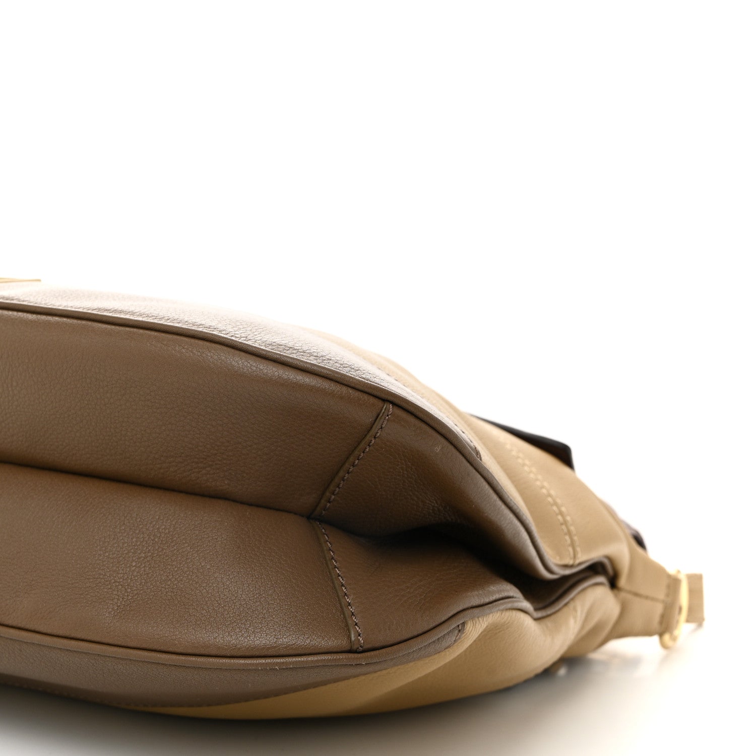 Calfskin Double Handles Hobo Brown