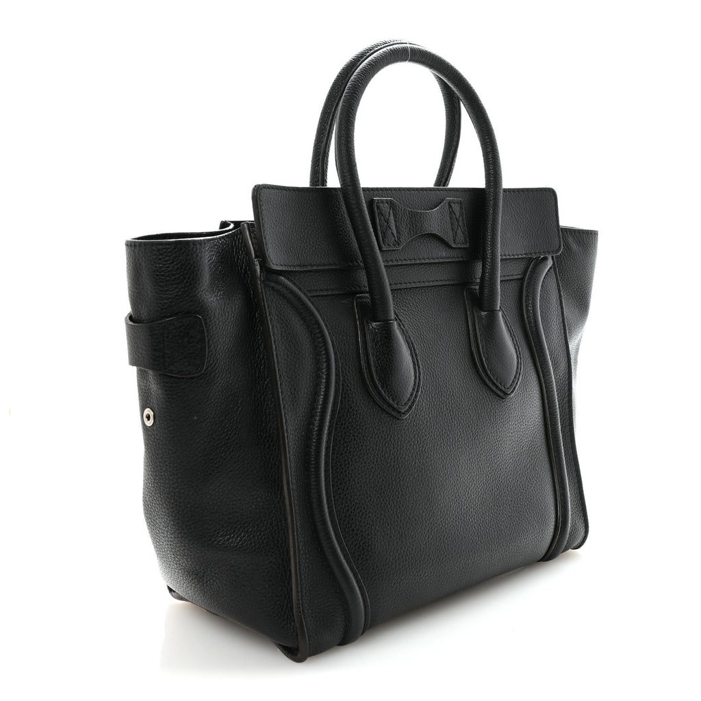 Drummed Calfskin Micro Luggage Black