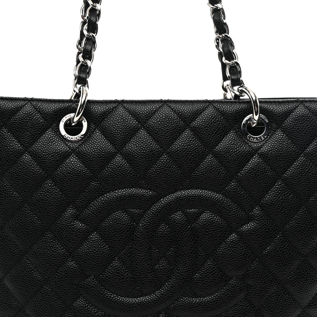 Caviar Quilted Grand Shopping Tote GST Black