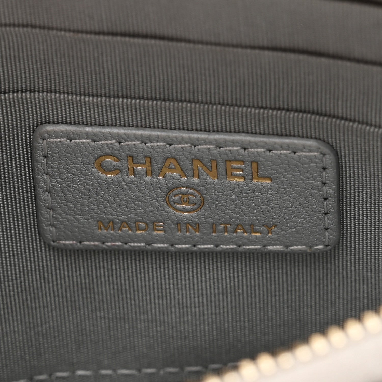 Lambskin Quilted Chanel 19 Phone and  Holder Silver