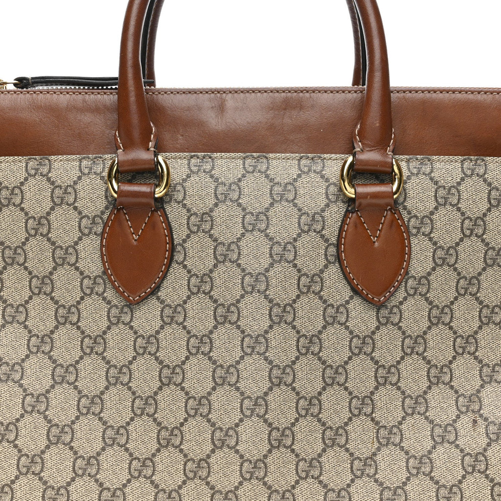 GG Supreme Monogram Small Zip Top Tote Beige Tuscany
