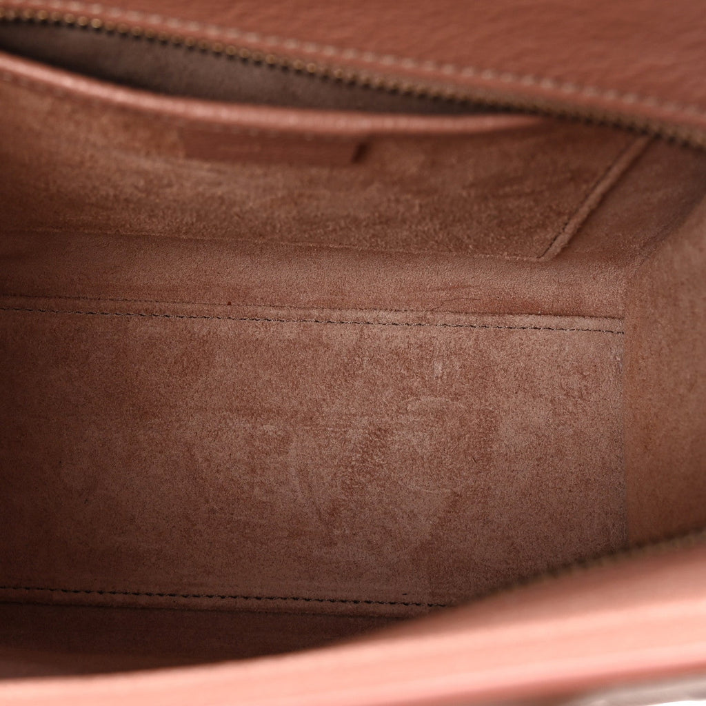 Drummed Calfskin Nano Luggage Antique Rose
