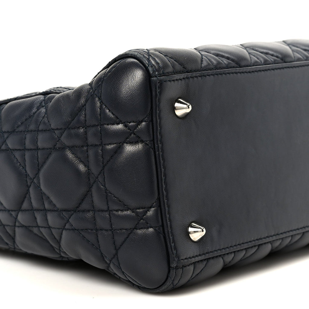 Lambskin Cannage Medium Lady Dior Navy Blue