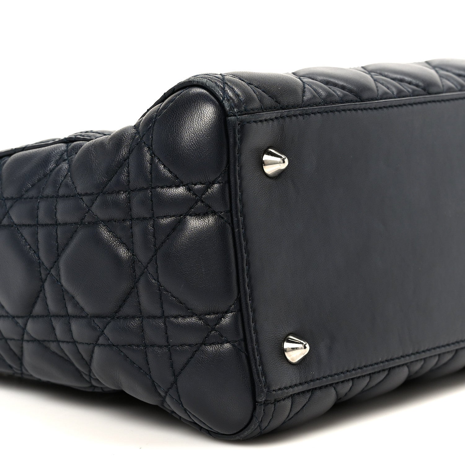 Lambskin Cannage Medium Lady Dior Navy Blue