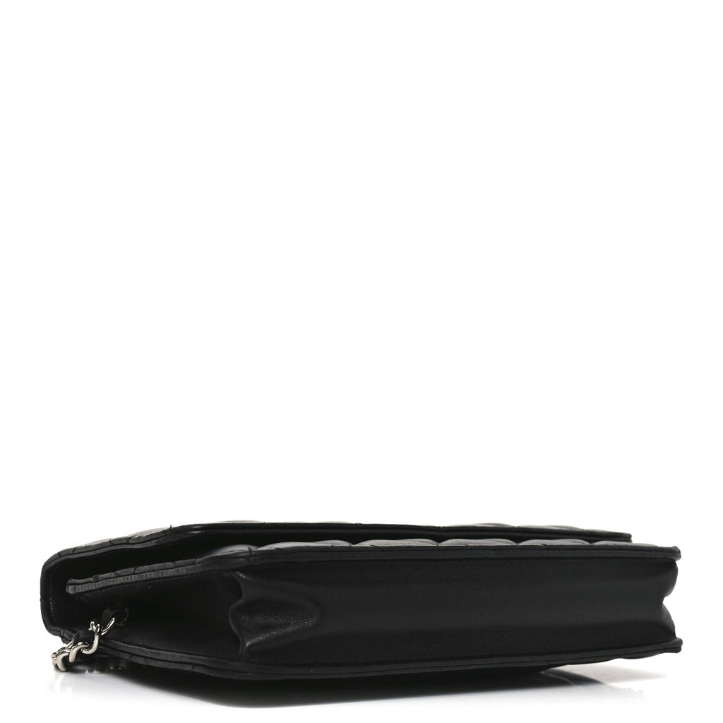 Lambskin Quilted Wallet On Chain WOC Black