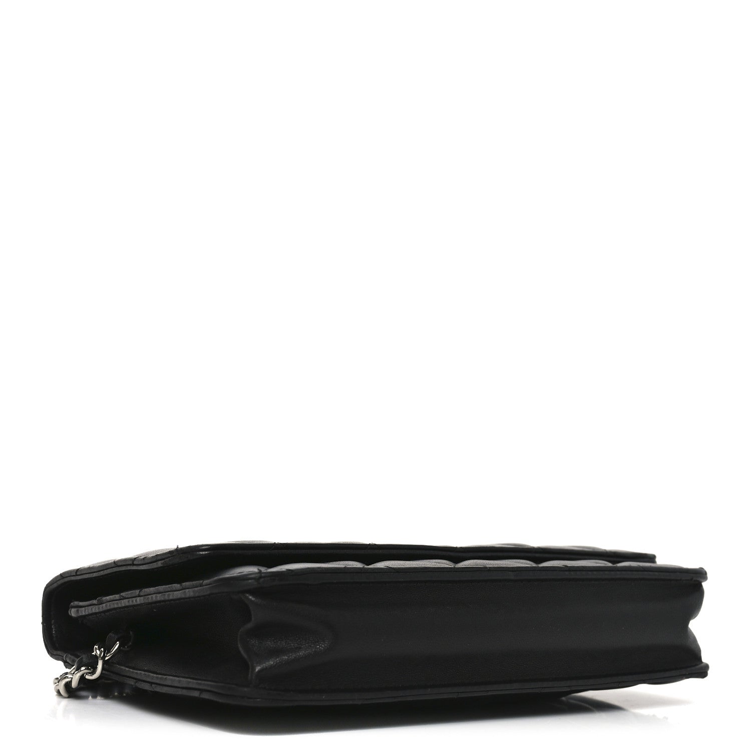 Lambskin Quilted Wallet On Chain WOC Black