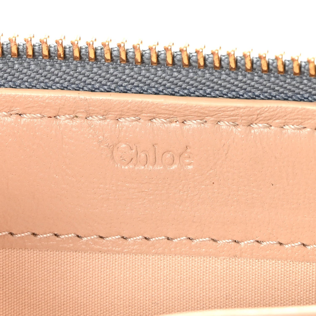 Grained Calfskin Marcie Long Zip Around Wallet Cloudy Blue