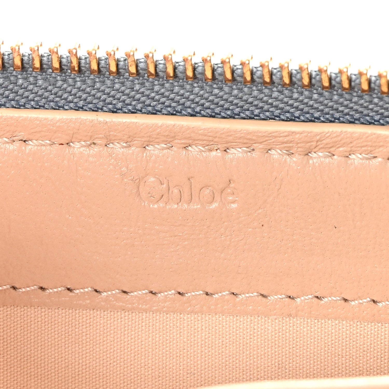 Grained Calfskin Marcie Long Zip Around Wallet Cloudy Blue