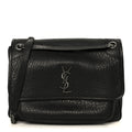 Grained Lambskin Monogram Large Niki Chain Satchel Black