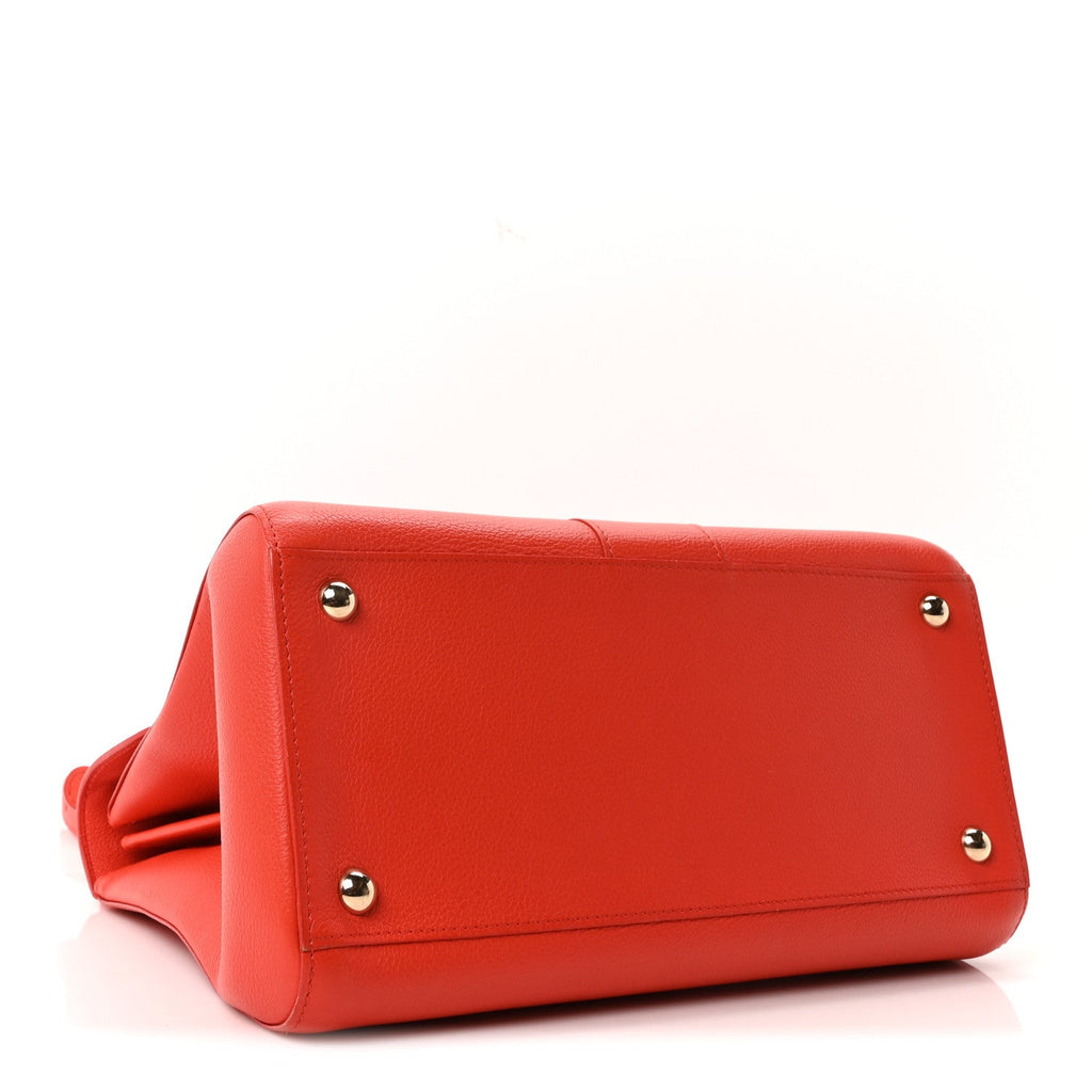 Grained Calfskin MM Brillant Satchel Sunset