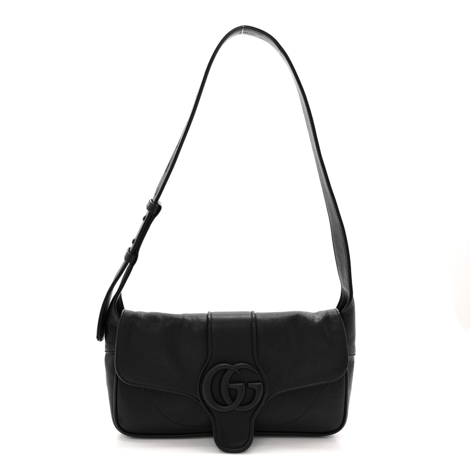 Goatskin Small GG Monochrome Aphrodite Shoulder Bag Black