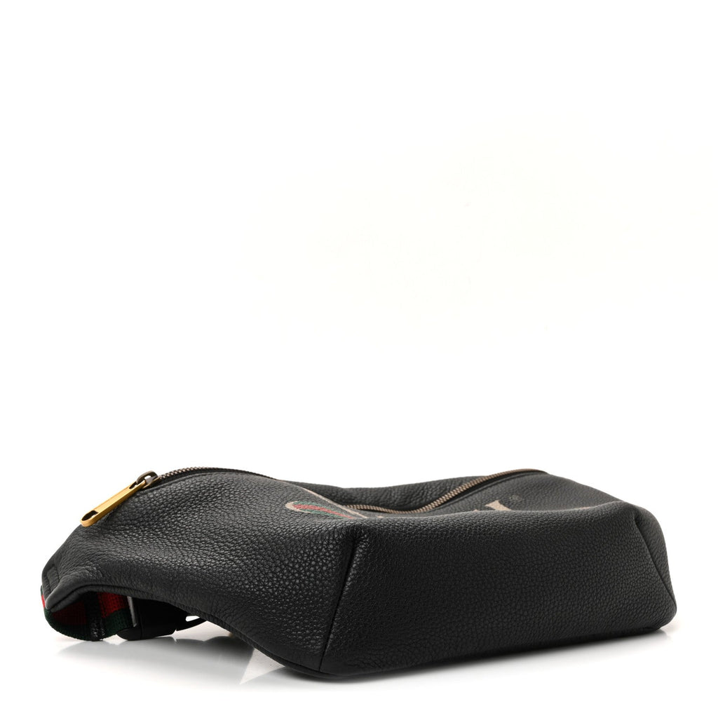 Grained Calfskin Logo Belt Bag Black