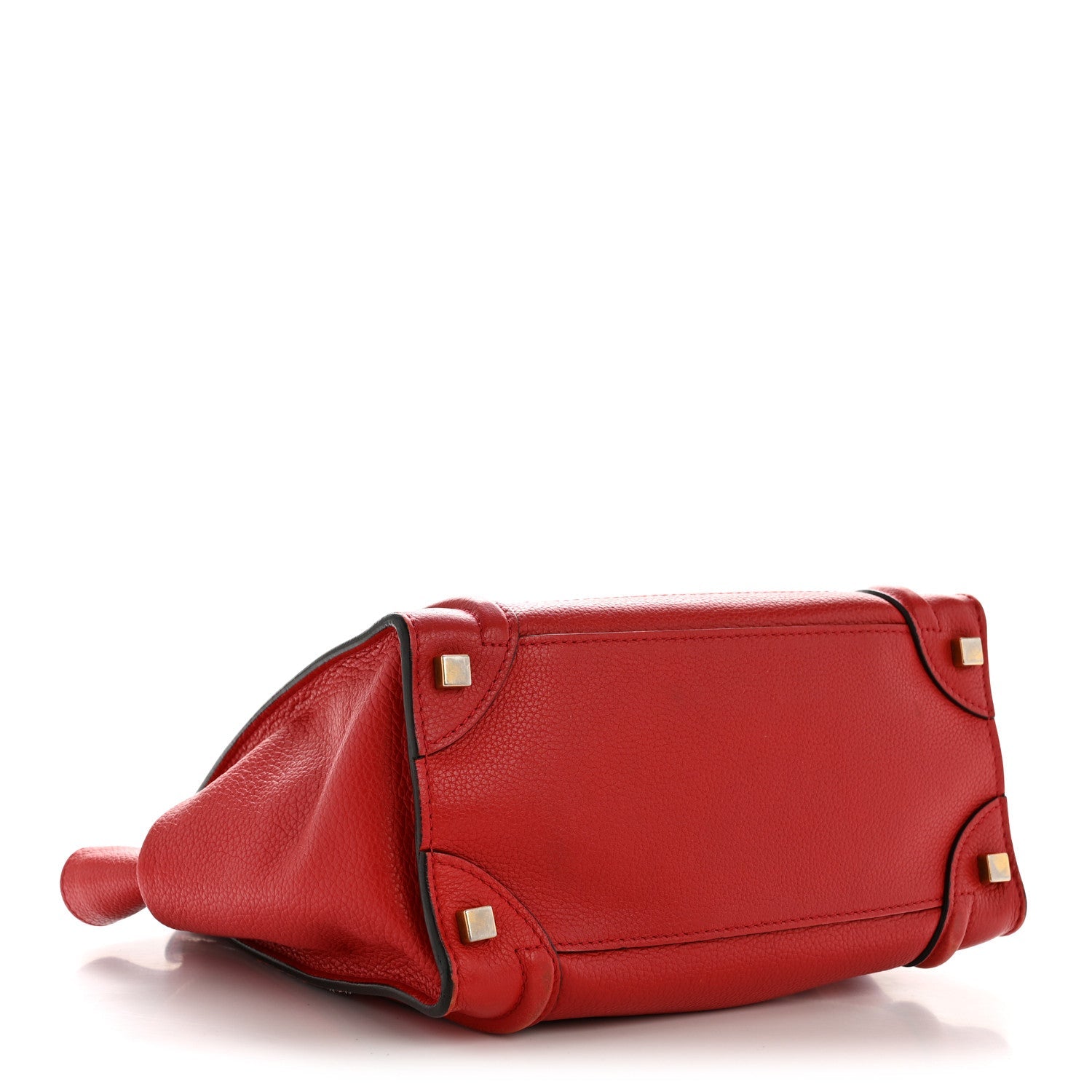Drummed Calfskin Micro Luggage Red