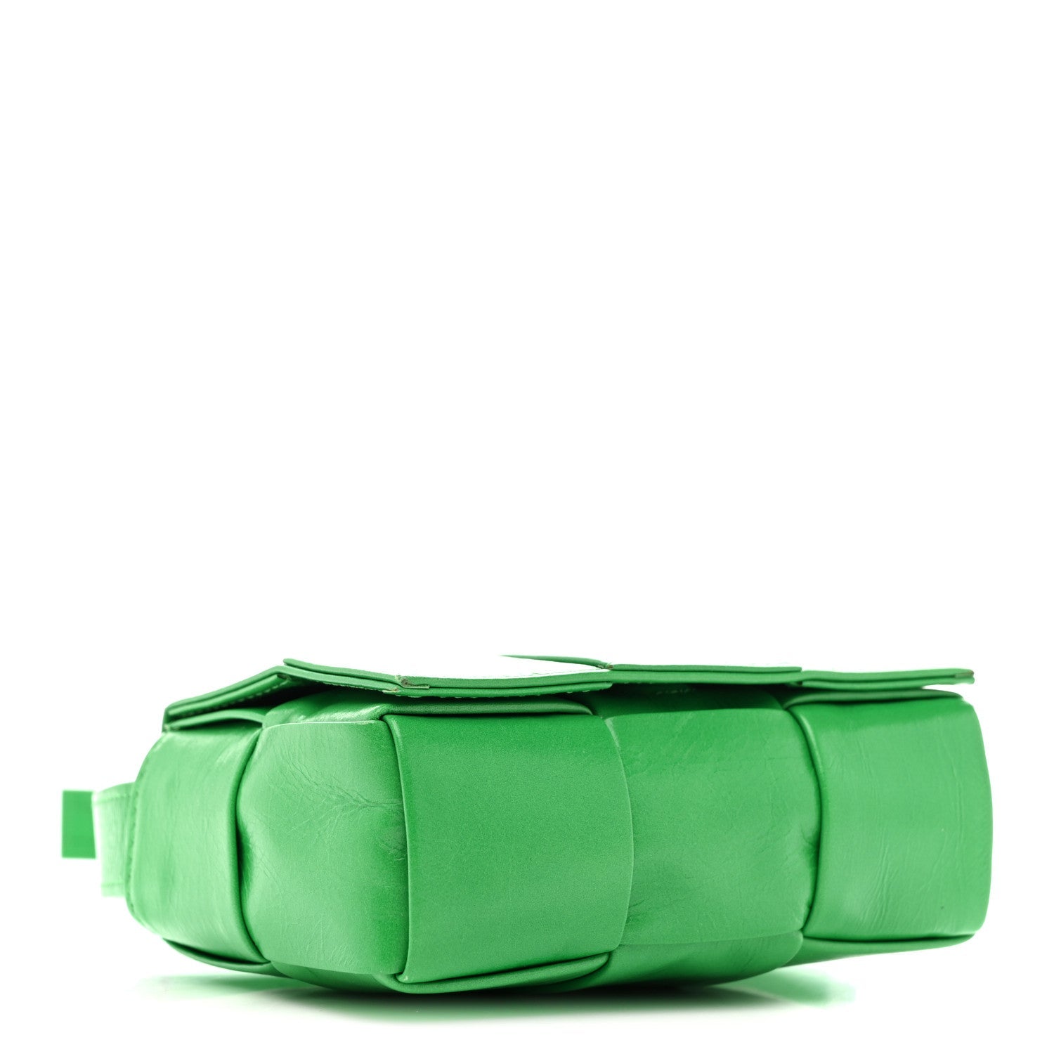 Crinkled Lambskin Maxi Intrecciato Extra Mini Cassette Crossbody Bag Parakeet