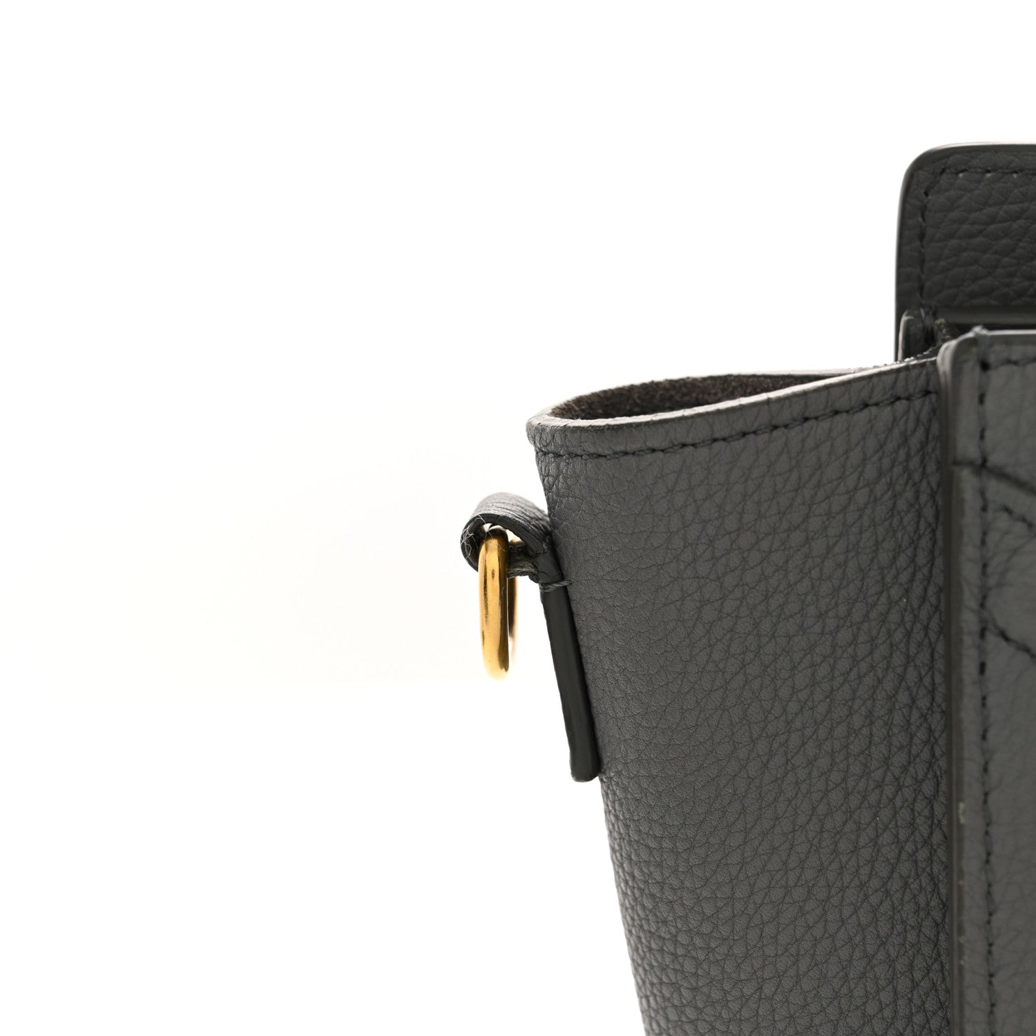 Drummed Calfskin Nano Luggage Kohl