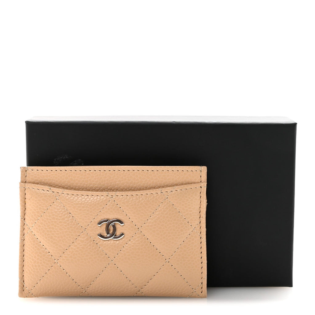 Caviar Quilted  Holder Beige