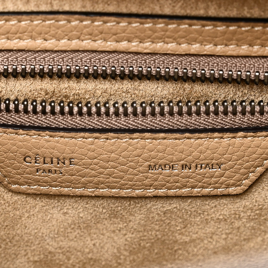 Drummed Calfskin Micro Luggage Dune