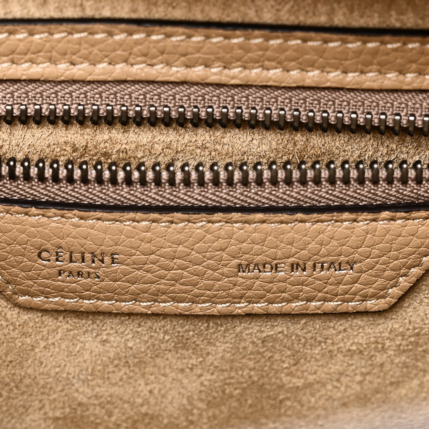 Drummed Calfskin Micro Luggage Dune