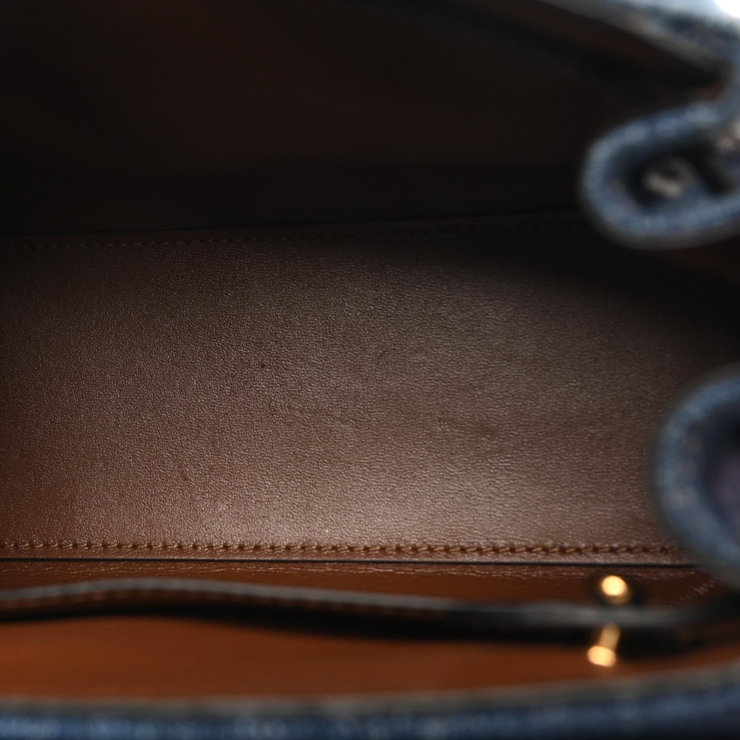 Denim La Medusa Chain Tote Navy Blue