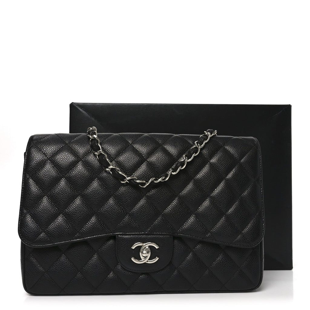 Caviar Quilted Jumbo Single Flap Black