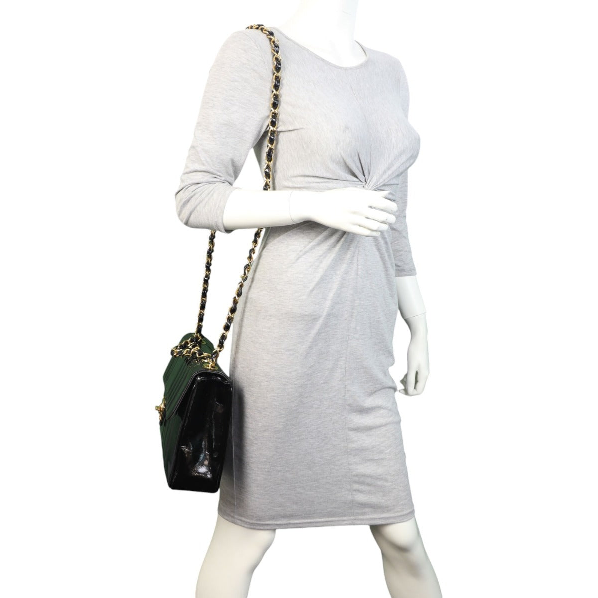 Chanel Vertical Quilt Single Flap Jumbo Patent