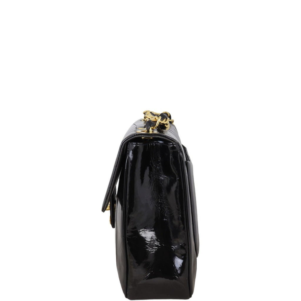Chanel Vertical Quilt Single Flap Jumbo Patent