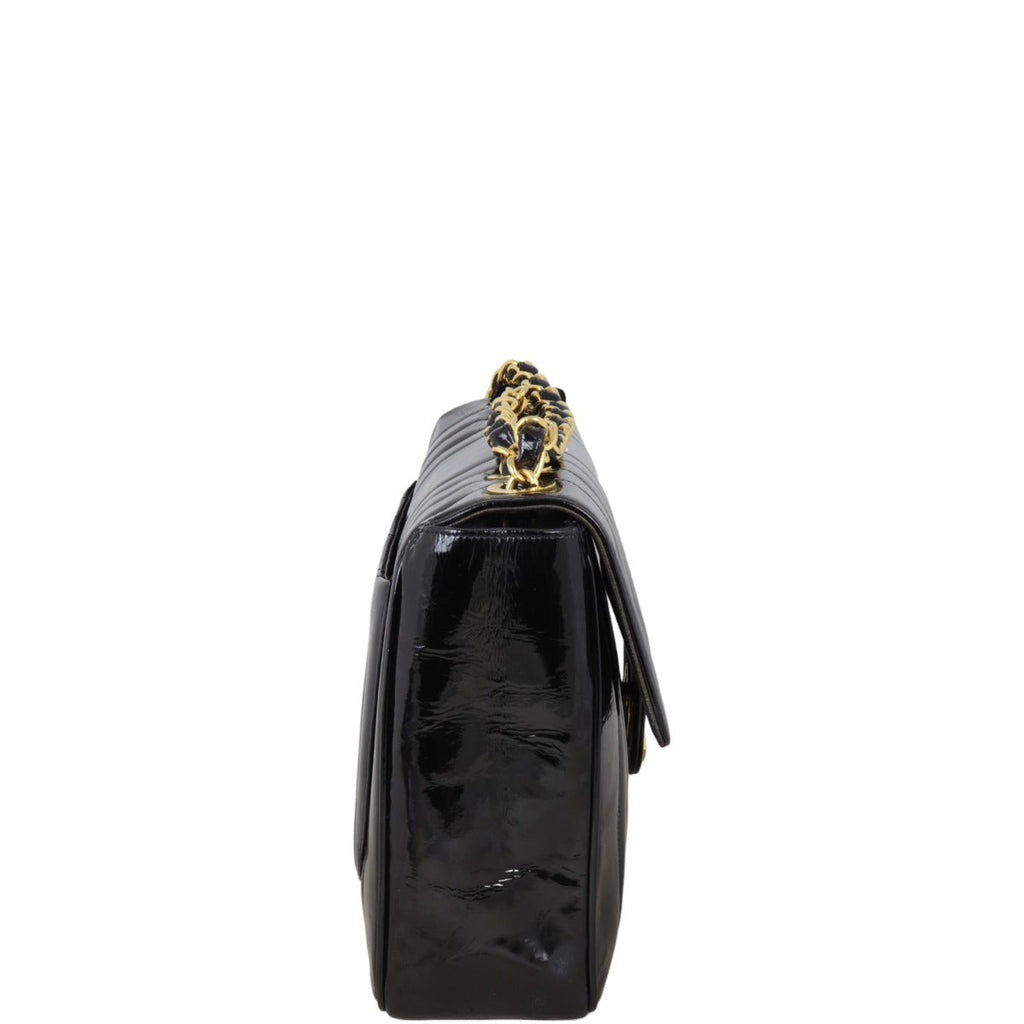Chanel Vertical Quilt Single Flap Jumbo Patent