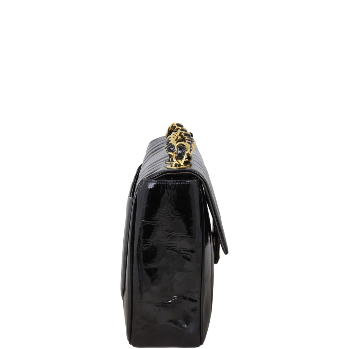 Chanel Vertical Quilt Single Flap Jumbo Patent