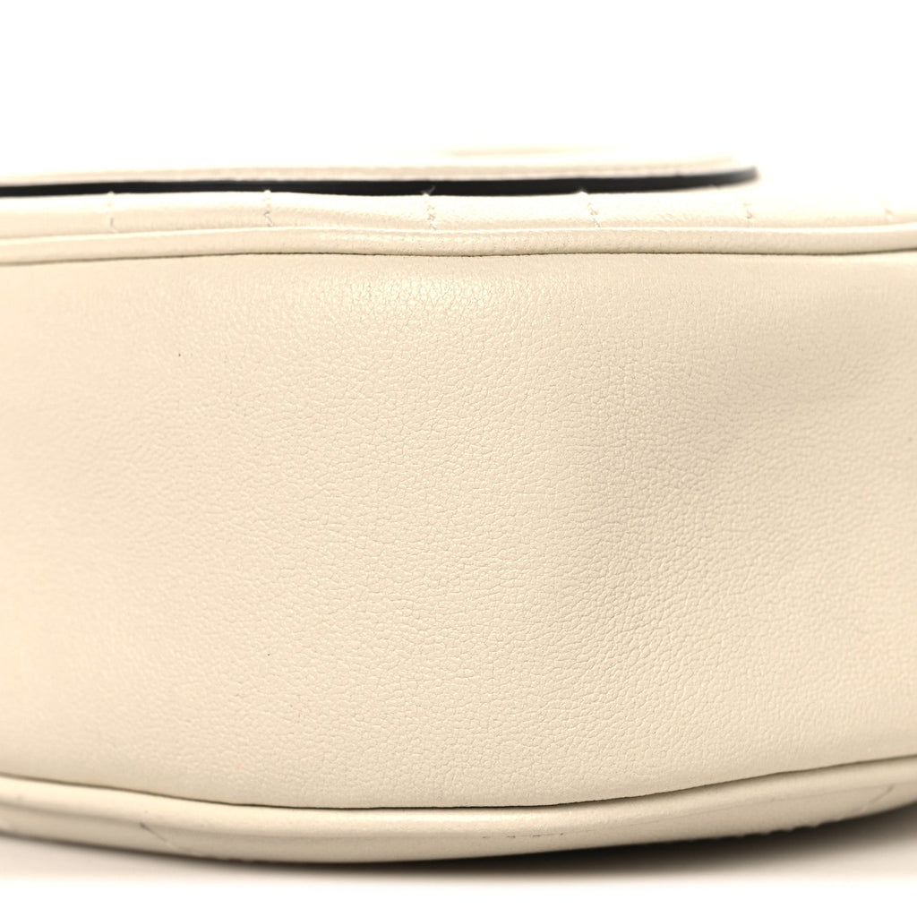 Sakai Be Green Calfskin Diagonal Stitched Mini Blondie Shoulder Bag Mystic White