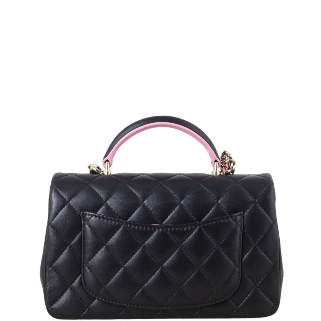 Chanel Classic Flap Mini Rectangular Top Handle Bag Lambskin