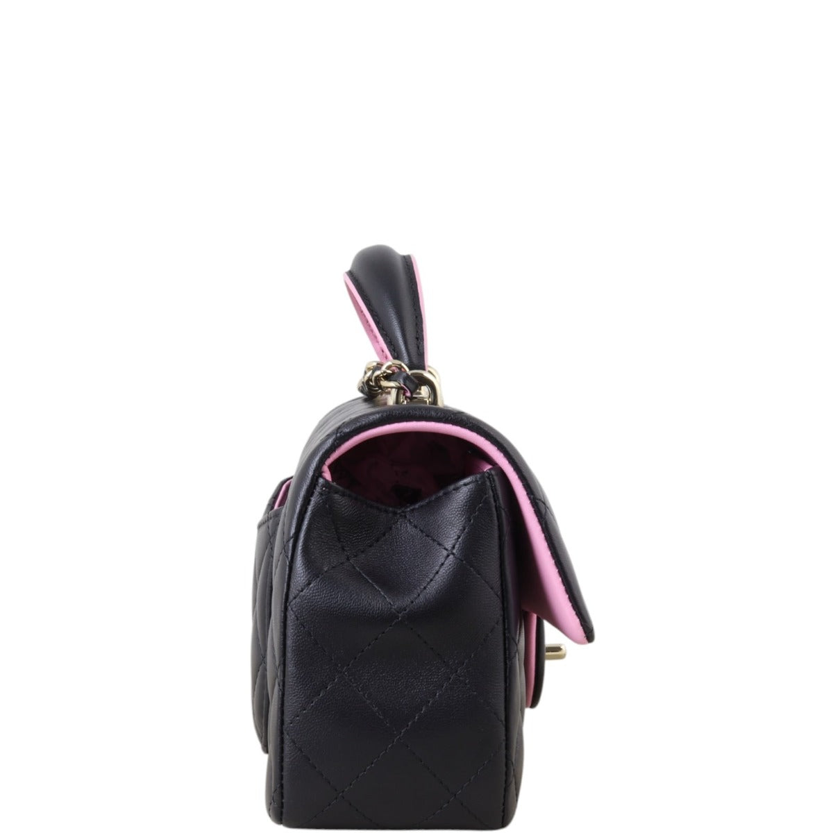 Chanel Classic Flap Mini Rectangular Top Handle Bag Lambskin