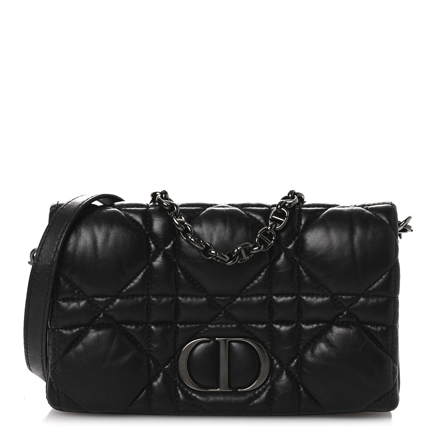 Calfskin Macrocannage Mini Caro Bag Black