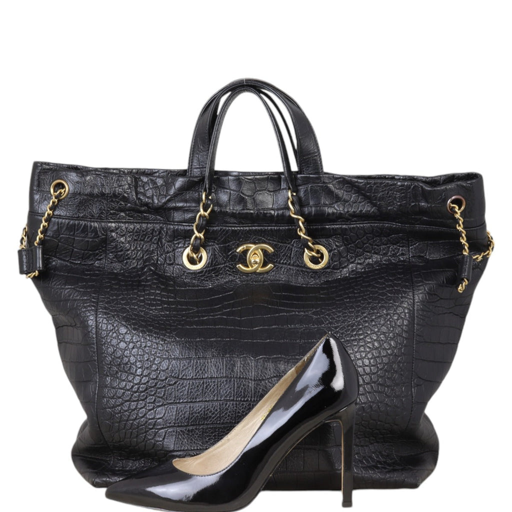 Chanel Paris-New York Coco Croc Tote Large