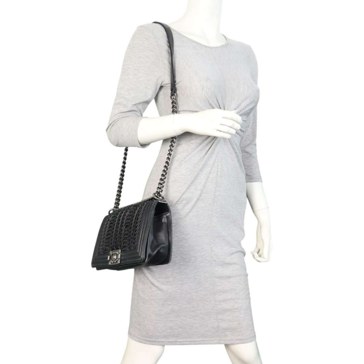 Chanel Boy 3D Pleated Old Medium