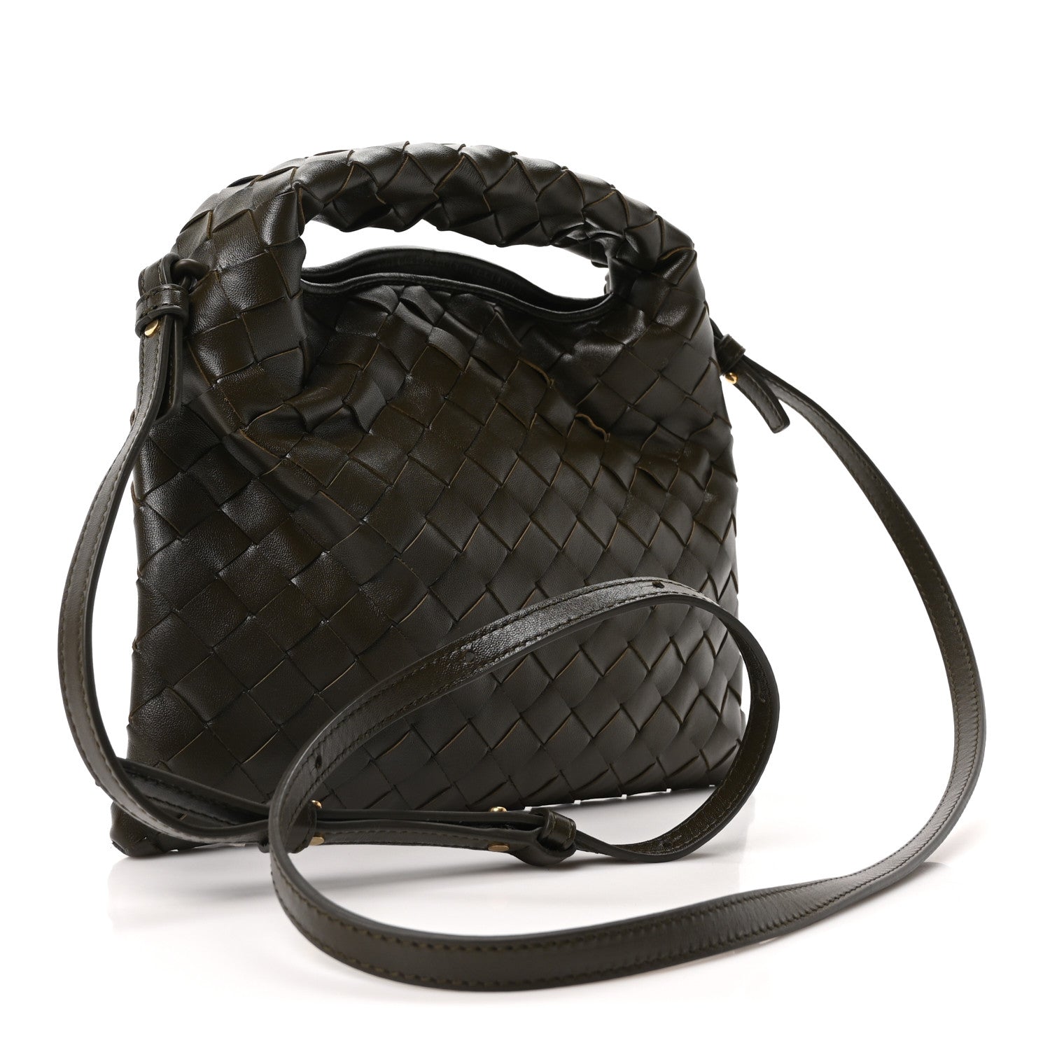 Calfskin Intrecciato Mini Hop Khaki