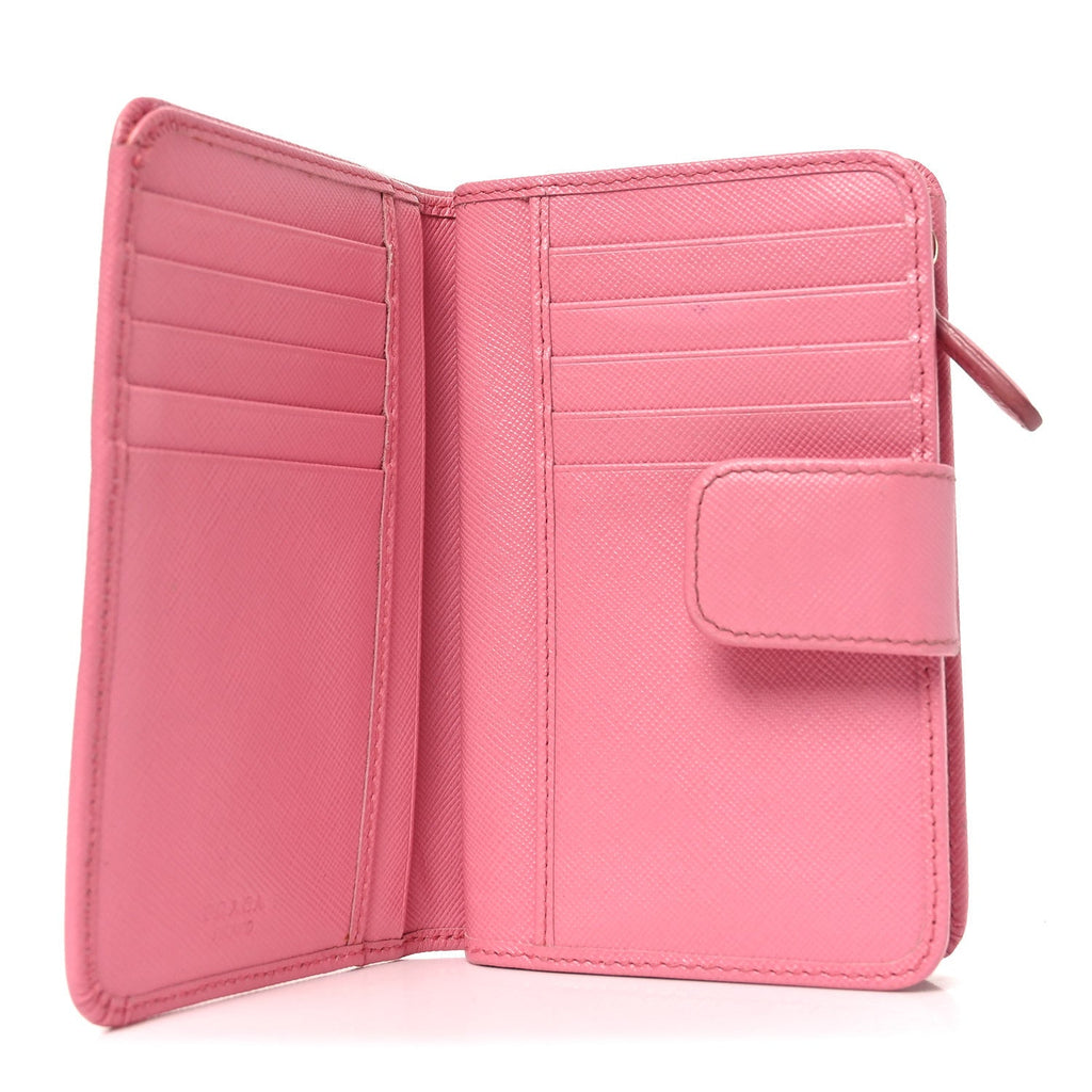 Saffiano Metal Compact Wallet Peonia Petalo