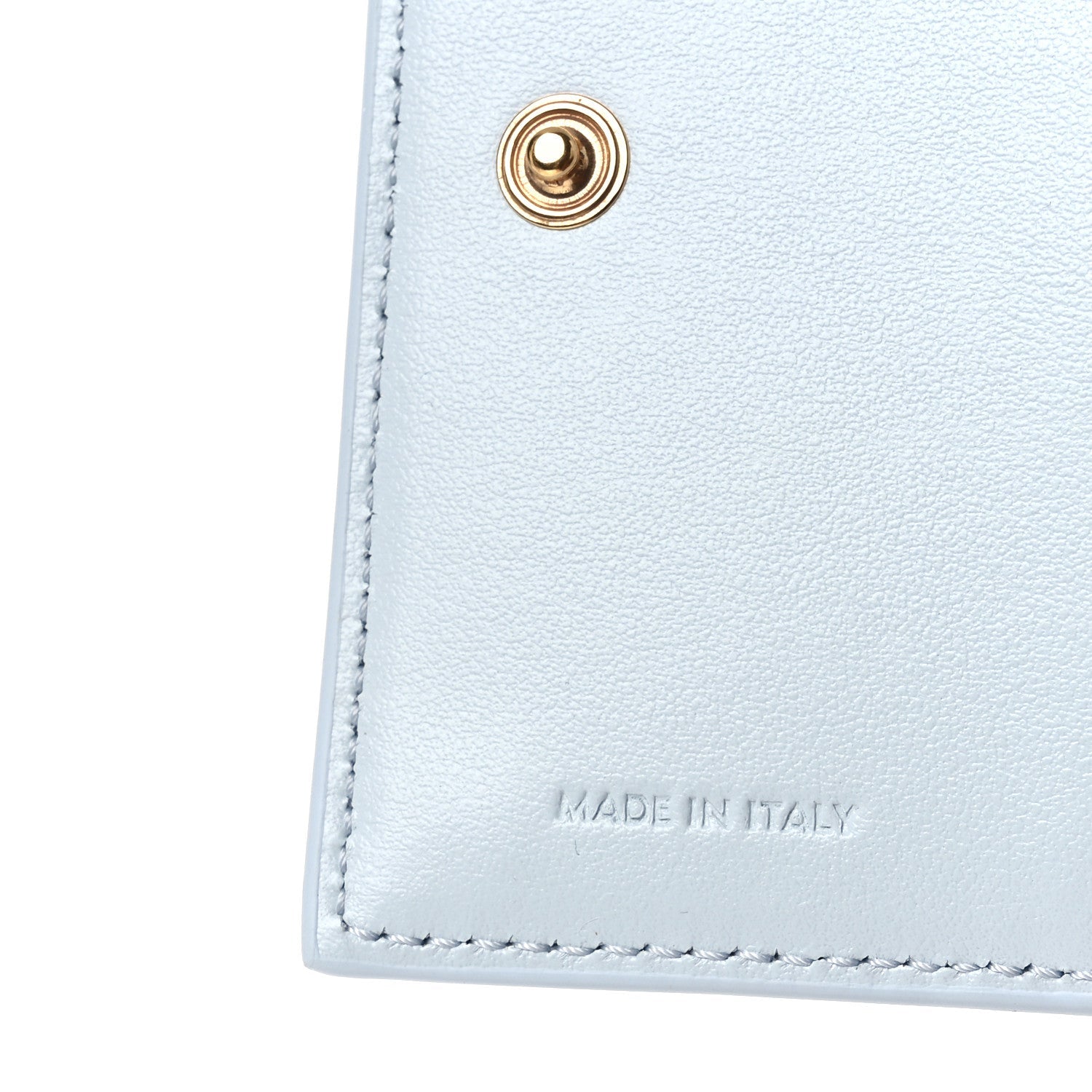 Grained Calfskin Compact Triomphe Charms Wallet Glacier