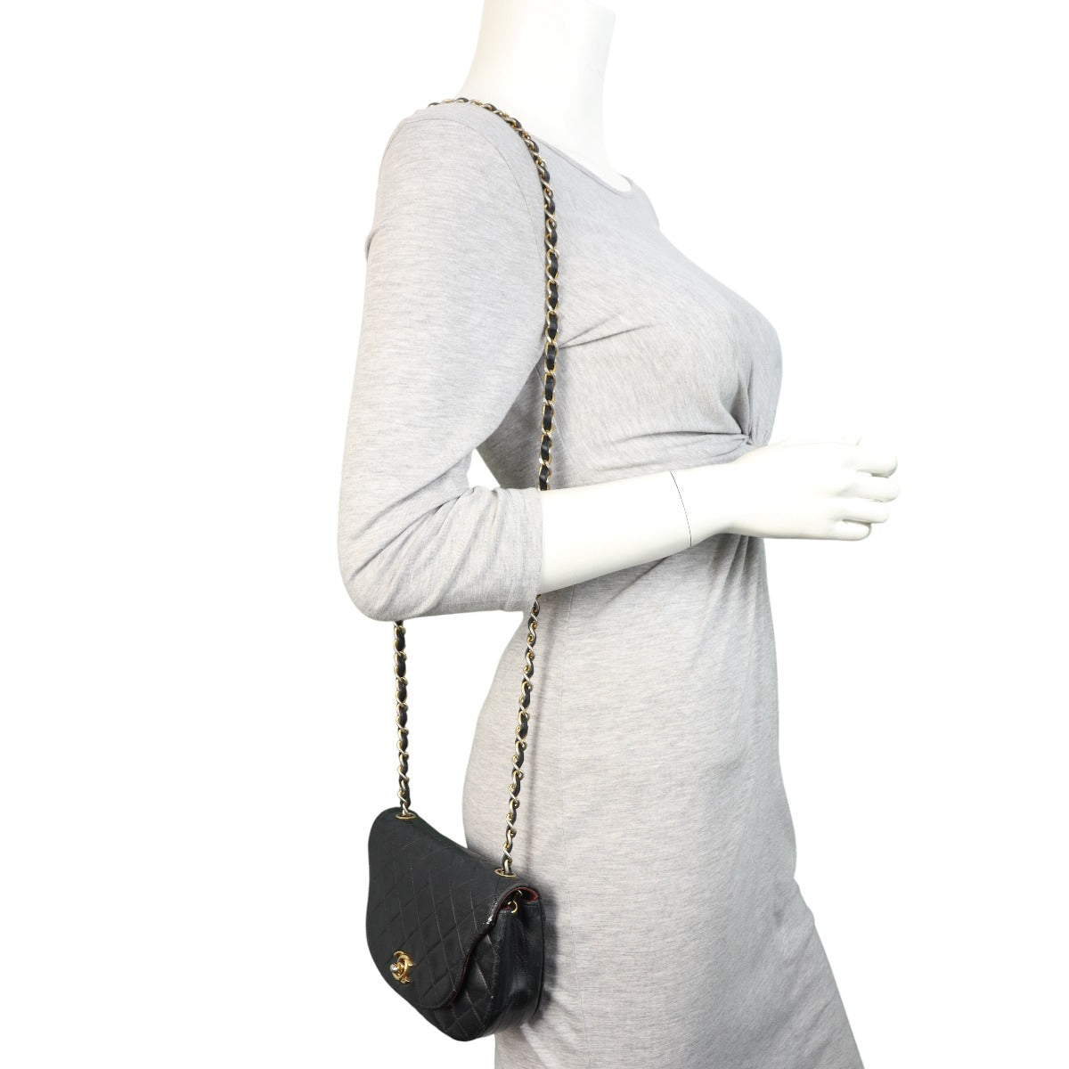 Chanel Vintage Half Moon Single Flap Bag