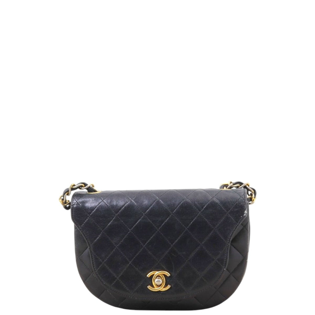 Chanel Vintage Half Moon Single Flap Bag