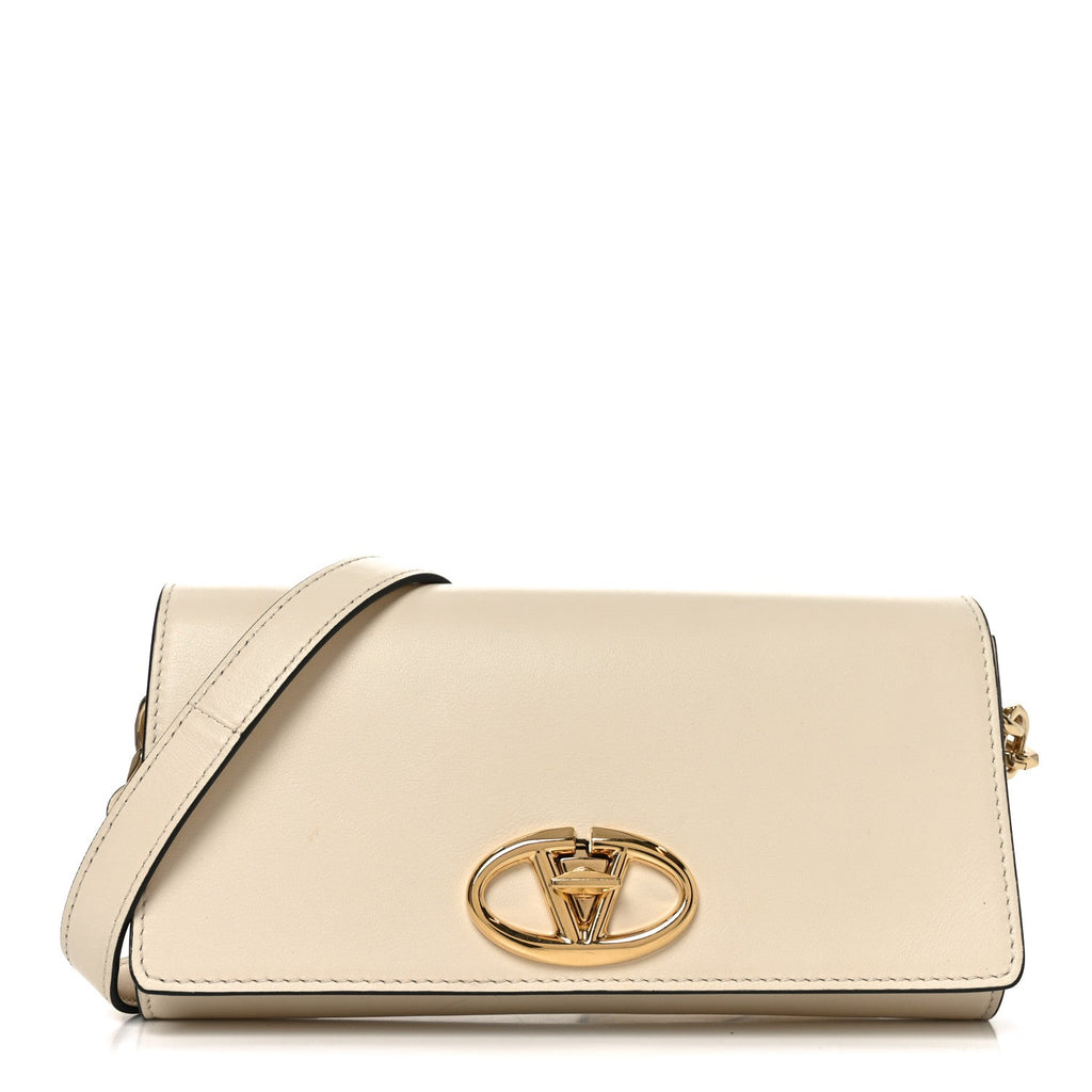 Calfskin Vlogo Crossbody Pouch White